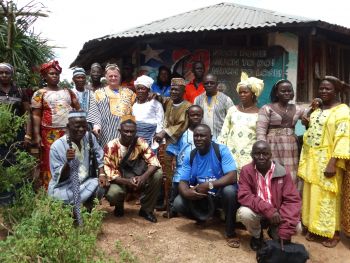 Mr. Ryan poses with traditional leaders in Suakoko District, Bong County