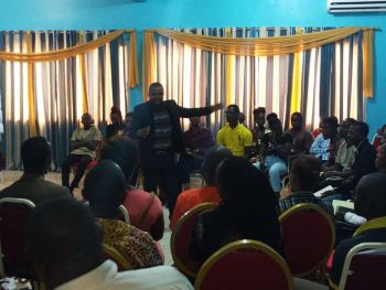 D. Emmanuel Wheinyue addresses young Liberians